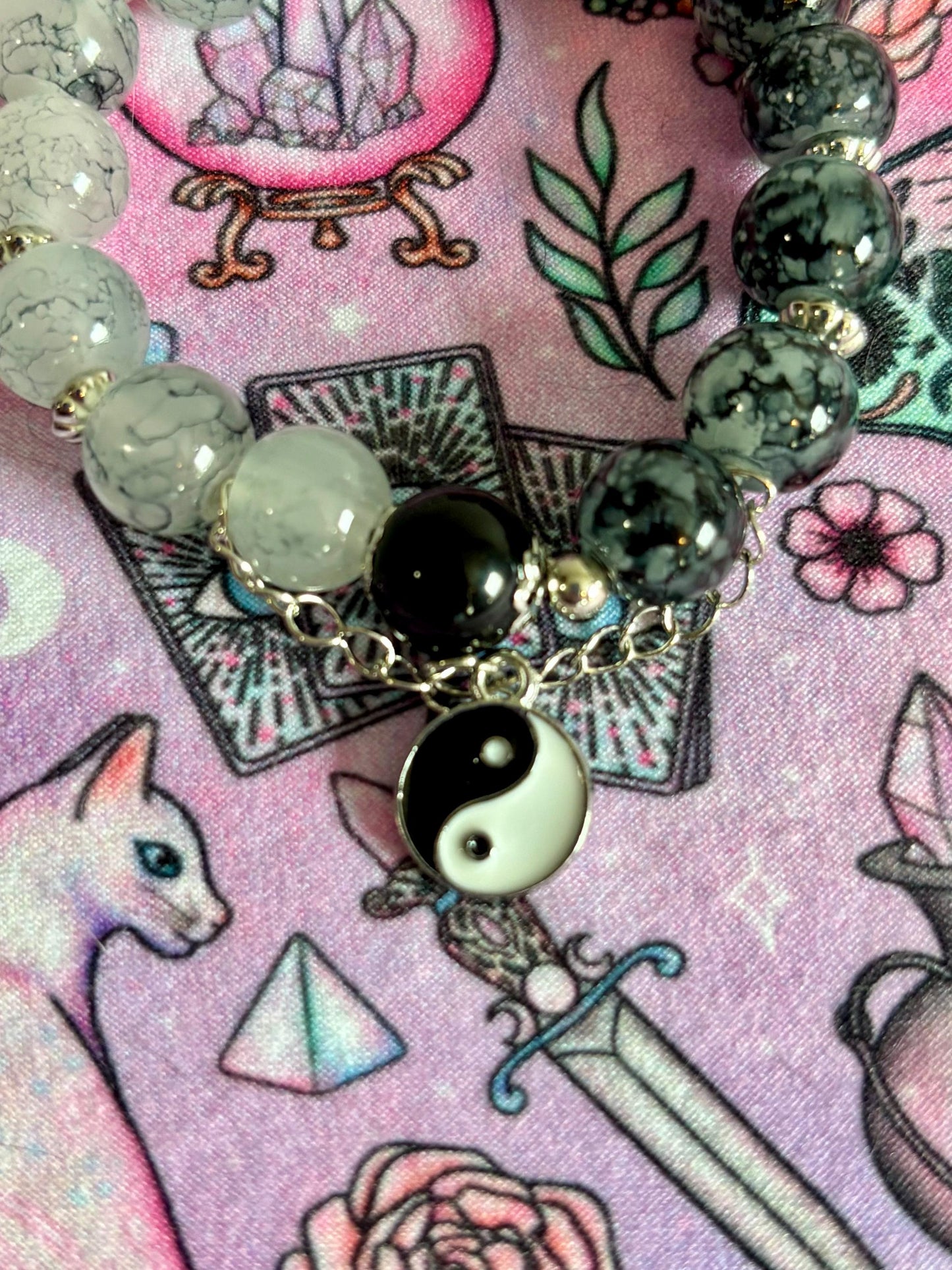 Fashion Beaded Bracelet, Stretch Bracelet, Crystals Bracelet, Charmed Bracelet, Boho Jewelry, Gift for Her