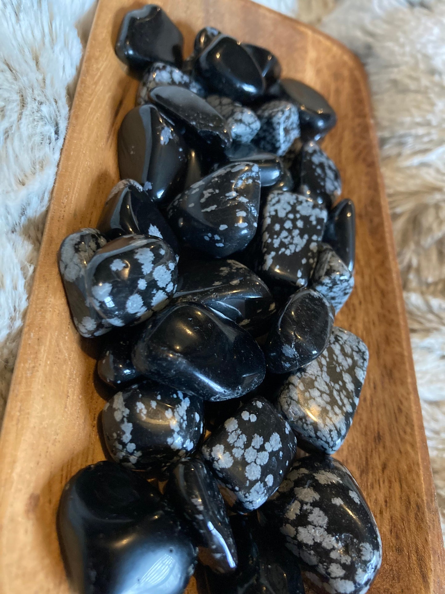 Snowflake Obsidian Tumbled Stone * Snowflake Obsidian * Tumbled Stones * Crystals * Witchcraft * Tumbled Crystals * Wiccan * Pagan * Witch