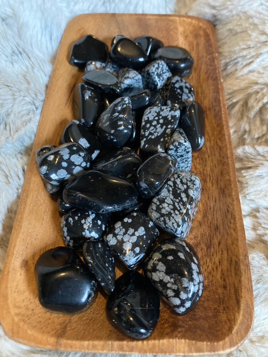 Snowflake Obsidian Tumbled Stone * Snowflake Obsidian * Tumbled Stones * Crystals * Witchcraft * Tumbled Crystals * Wiccan * Pagan * Witch