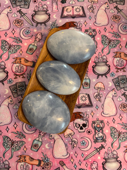 Celestite Palm Stone* Crystals * Witchcraft * Wiccan * Pagan * Altar Decoration * Spiritual Gift * Witch
