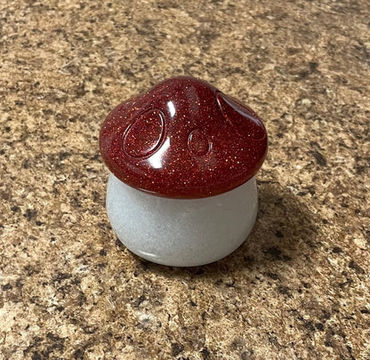 Handmade Glitter Mushroom Trinket Box ~ Jewelry Box ~ Household Decor