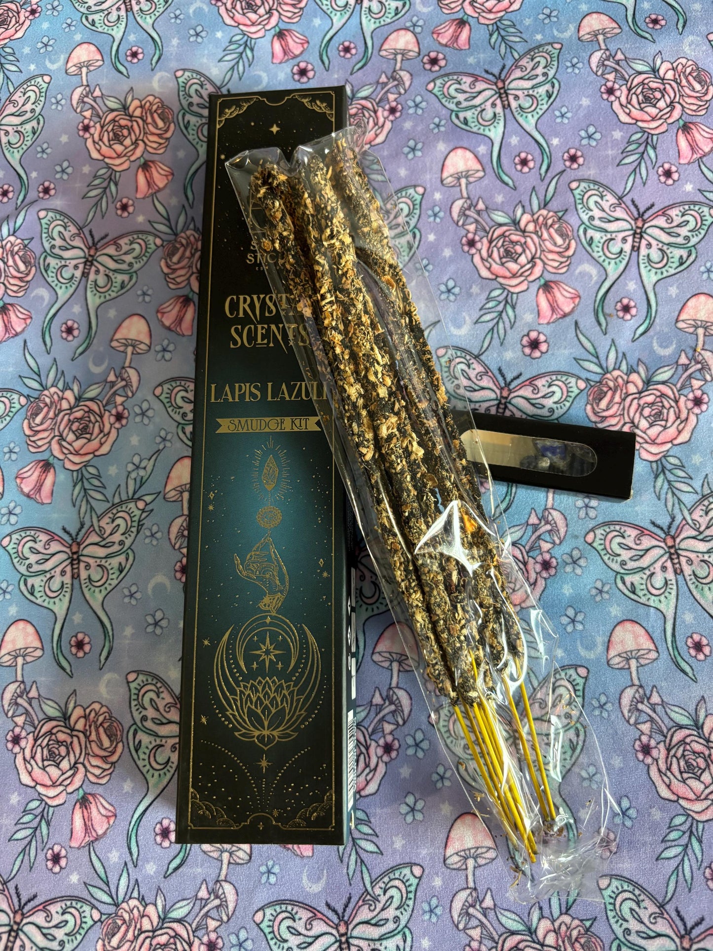 Lapis Lazuli, Housewarming Witchcraft Crystal Smudge Kit, Cleansing Kit For Wiccans, Ritual Supplies, Perfect For Pagans, For Beginners, Kit