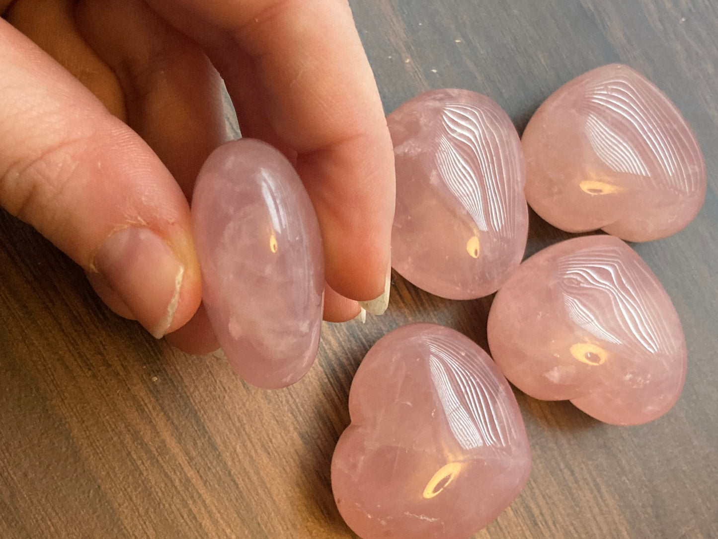 Puffy Rose Quartz Heart * Rose Quartz Heart * Rose Quartz * Witch Supplies * Crystals * Wiccan Crystals * Pagan Crystals * Puffy Heart