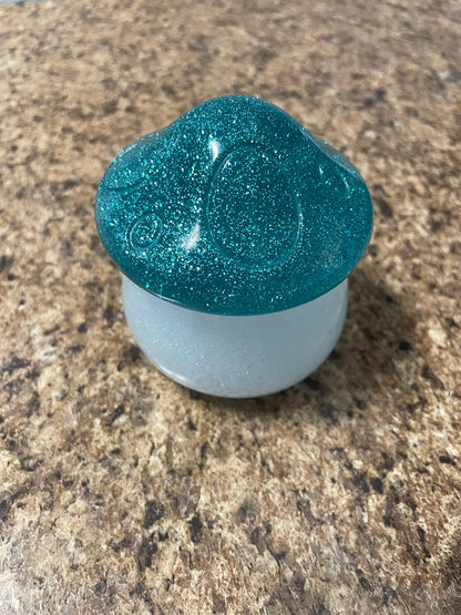 Handmade Glitter Mushroom Trinket Box ~ Jewelry Box ~ Household Decor