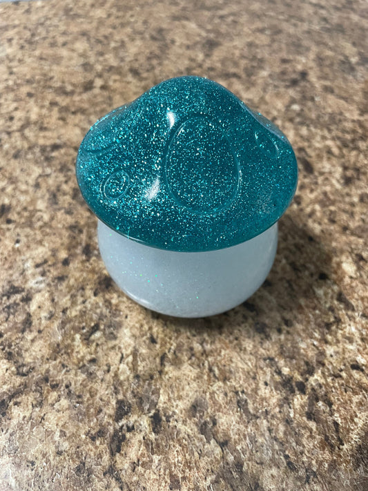 Handmade Glitter Mushroom Trinket Box ~ Jewelry Box ~ Household Decor