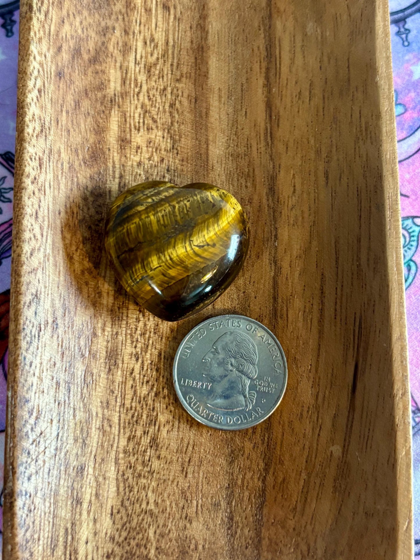 Tiger's Eye Heart * Tiger's Eye * Heart Crystals * Crystals * Witchcraft * Tumbled Crystals * Wiccan * Pagan * Witch