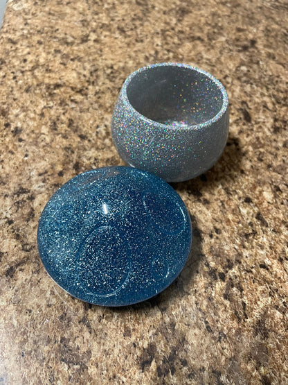 Handmade Glitter Mushroom Trinket Box ~ Jewelry Box ~ Household Decor