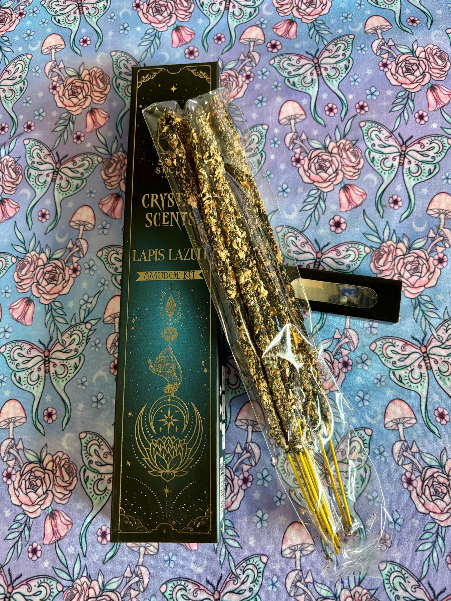 Lapis Lazuli, Housewarming Witchcraft Crystal Smudge Kit, Cleansing Kit For Wiccans, Ritual Supplies, Perfect For Pagans, For Beginners, Kit