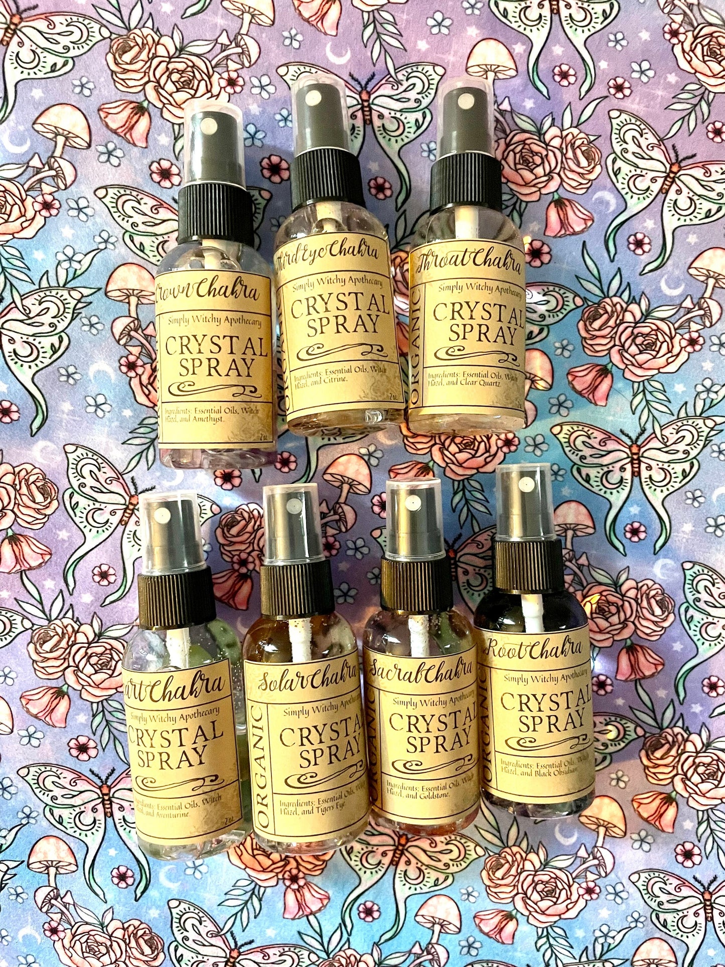 Chakra Crystal Spray Set ~ Realign Your Chakras ~ Chakra Sprays ~ 7 Spray Set
