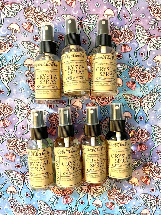 Chakra Crystal Spray Set ~ Realign Your Chakras ~ Chakra Sprays ~ 7 Spray Set