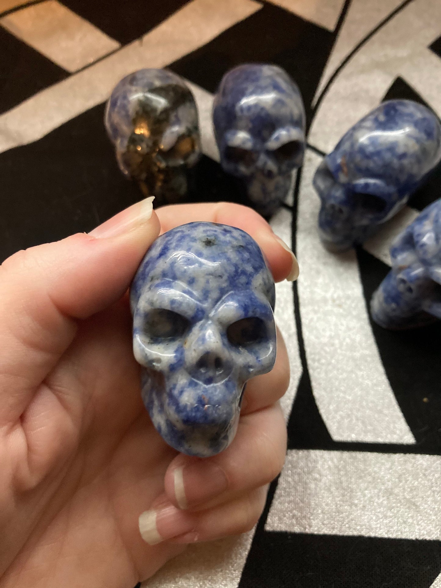 Crystal Skull * Sodalite Skull * Crystals * Witchcraft * Wiccan * Pagan * Altar Decoration * Spiritual Gift * Witch