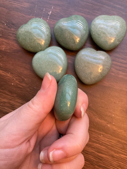 Puffy Aventurine Heart * Aventurine Heart * Aventurine * Witch Supplies * Crystals * Wiccan Crystals * Pagan Crystals * Puffy Heart