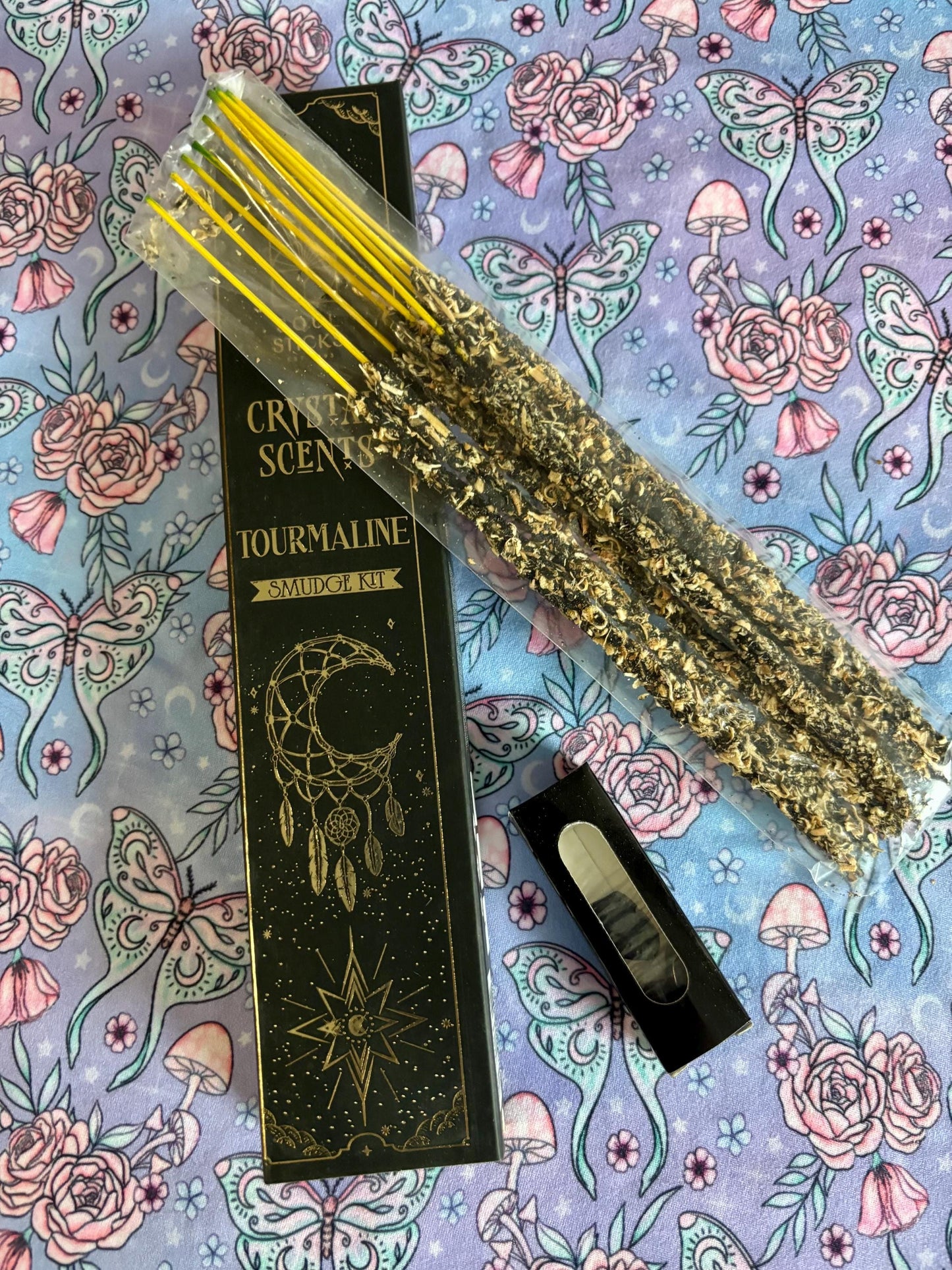 Black Tourmaline, Housewarming Witchcraft Crystal Smudge Kit, Cleansing Kit For Wiccans, Ritual Supplies, Perfect For Pagans, For Beginners,