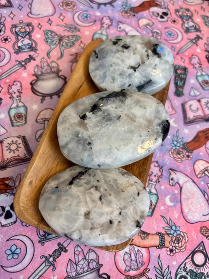 Rainbow Moonstone Palm Stone* Crystals * Witchcraft * Wiccan * Pagan * Altar Decoration * Spiritual Gift * Witch