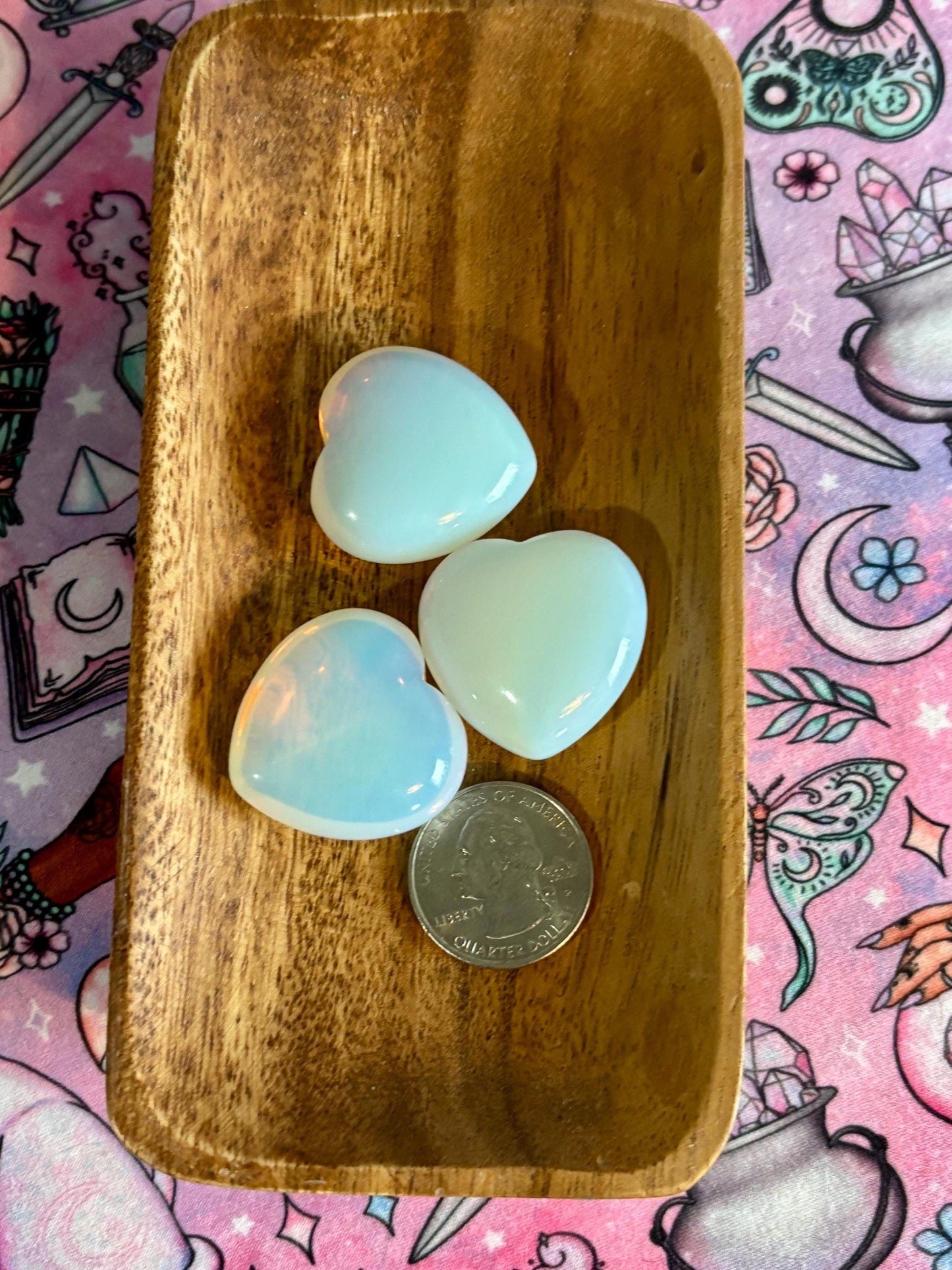 Opalite Heart Crystal* Crystals * Witchcraft * Wiccan * Pagan * Altar Decoration * Spiritual Gift * Witch
