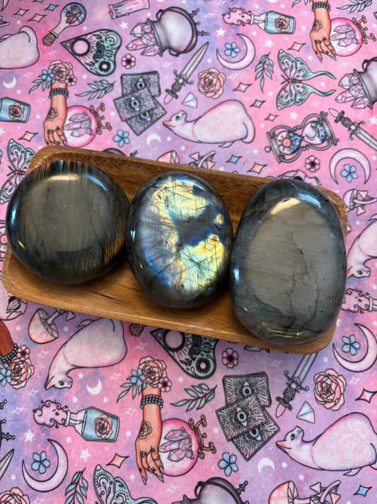 Labradorite Crystal Palm Stones * Crystal Palm Stone * Meditation Stone * Absorb Negativity * Intuition Stone * Palm Stone * Witchy * Pagan