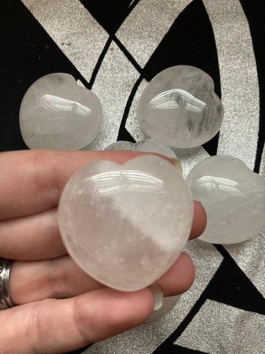 Puffy Clear Quartz Heart * Clear Quartz Heart * Clear Quartz * Witch Supplies * Crystals * Wiccan Crystals * Pagan Crystals * Puffy Heart