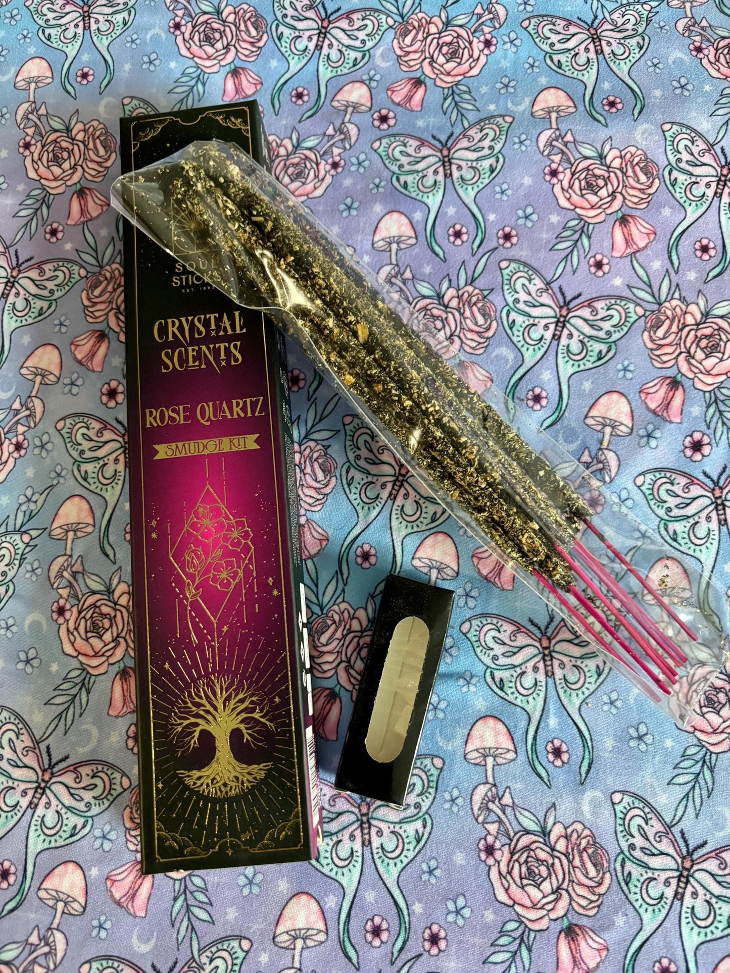 Rose Quartz, Housewarming Witchcraft Crystal Smudge Kit, Cleansing Kit For Wiccans, Ritual Supplies, Perfect For Pagans, For Beginners, Kit