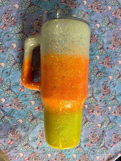 Candy Corn Tumbler ~ Glitter Epoxy Tumbler ~ Epoxy Tumbler  ~ 40 oz. Tumbler ~  Custom Tumblers ~ Gift Ideas ~ Teacher Gift ~ Bridal Gifts