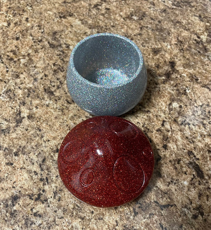 Handmade Glitter Mushroom Trinket Box ~ Jewelry Box ~ Household Decor