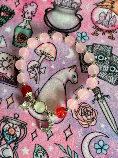 Fashion Beaded Bracelet, Stretch Bracelet, Crystals Bracelet, Charmed Bracelet, Boho Jewelry, Gift for Her