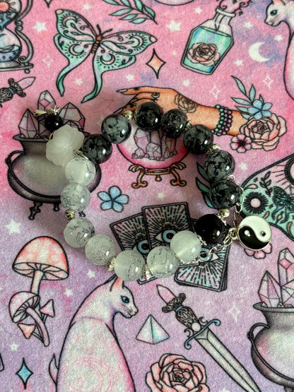 Fashion Beaded Bracelet, Stretch Bracelet, Crystals Bracelet, Charmed Bracelet, Boho Jewelry, Gift for Her