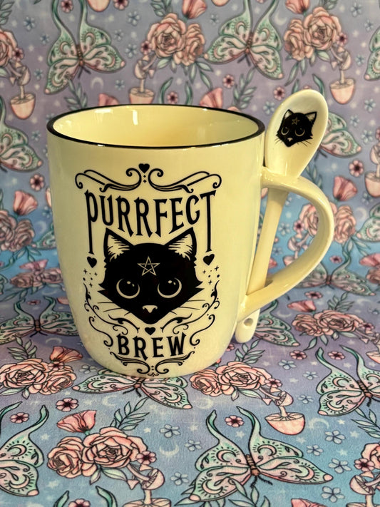 Cute Ceramic Coffee Cup ~ Witches Coffee Cup ~ Witches Coffee Mug ~ Witches Tea Mug ~ Witches Tea Cup ~ Witches Drinkware ~ Puurrrfect Gift