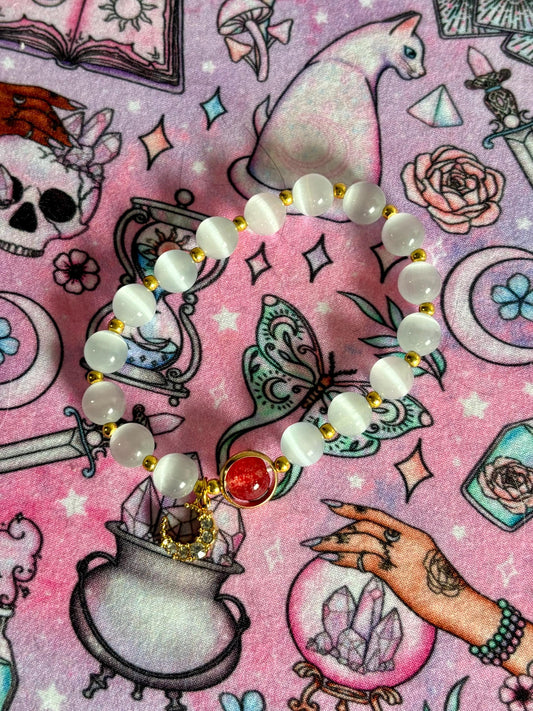 Fashion Beaded Bracelet, Stretch Bracelet, Crystals Bracelet, Charmed Bracelet, Boho Jewelry, Gift for Her