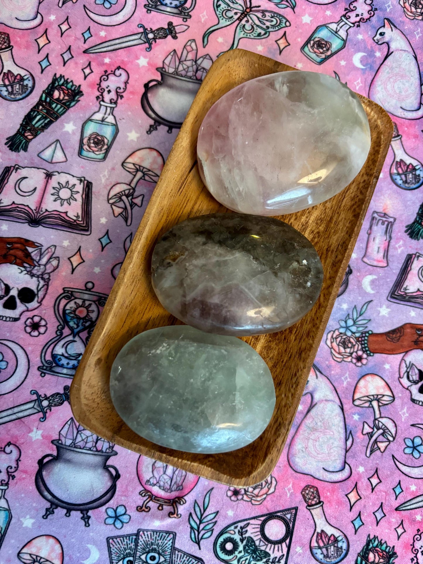 Rainbow Fluorite Palm Stone* Crystals * Witchcraft * Wiccan * Pagan * Altar Decoration * Spiritual Gift * Witch