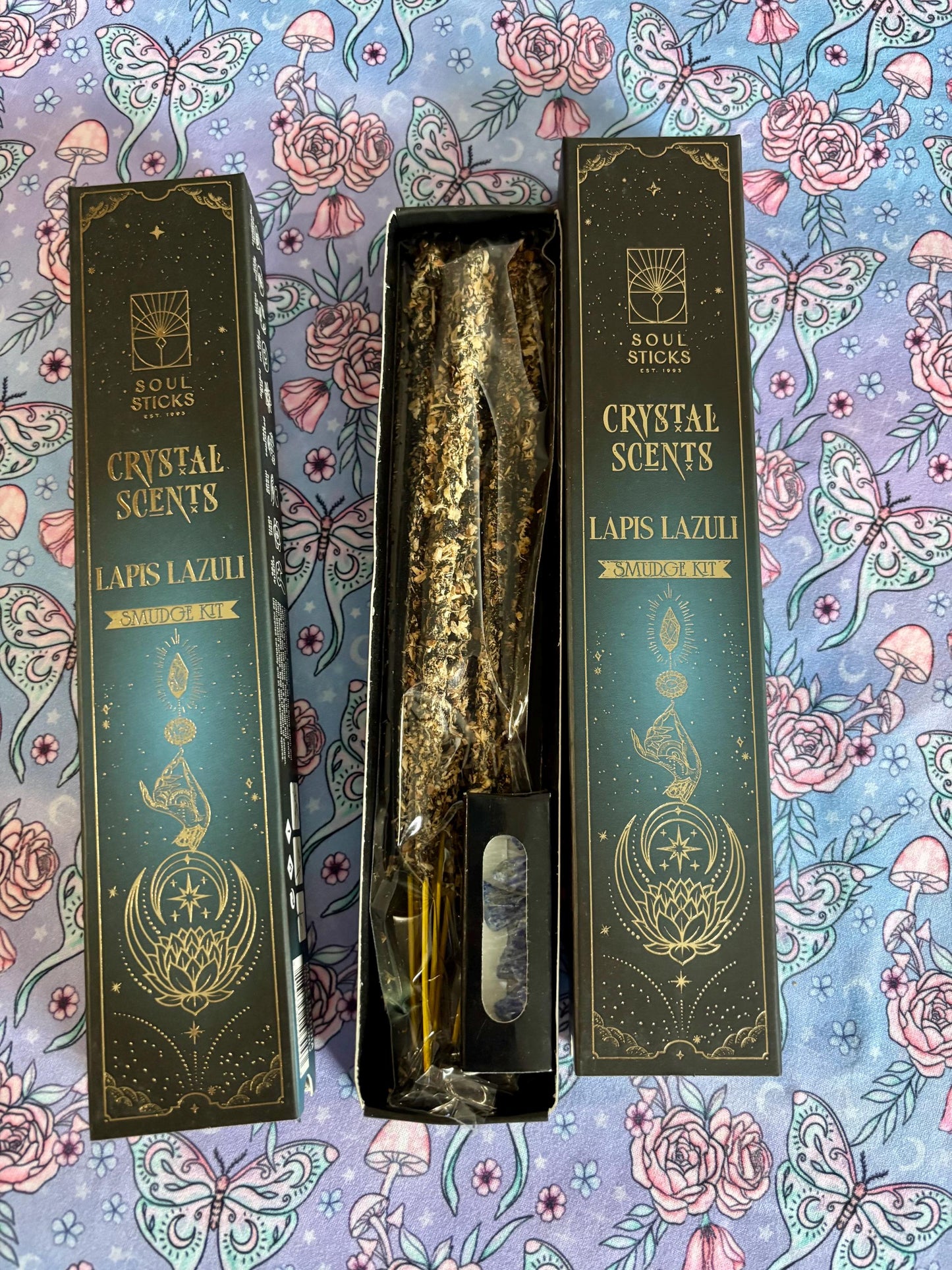 Lapis Lazuli, Housewarming Witchcraft Crystal Smudge Kit, Cleansing Kit For Wiccans, Ritual Supplies, Perfect For Pagans, For Beginners, Kit