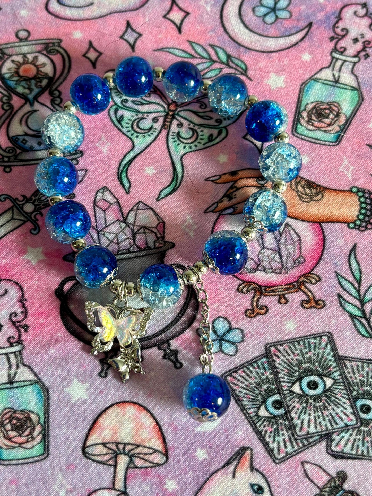 Fashion Beaded Bracelet, Stretch Bracelet, Crystals Bracelet, Charmed Bracelet, Boho Jewelry, Gift for Her