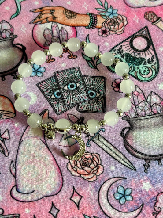 Fashion Beaded Bracelet, Stretch Bracelet, Crystals Bracelet, Charmed Bracelet, Boho Jewelry, Gift for Her