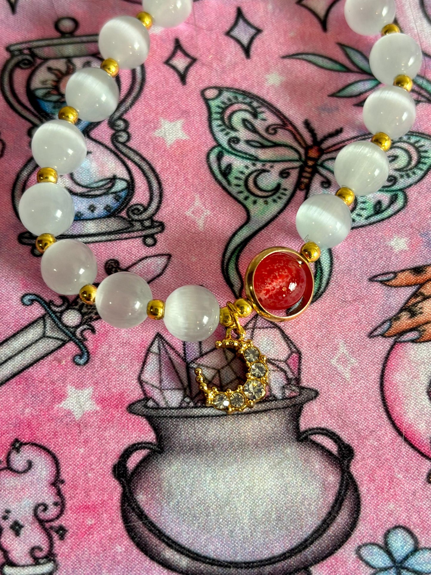 Fashion Beaded Bracelet, Stretch Bracelet, Crystals Bracelet, Charmed Bracelet, Boho Jewelry, Gift for Her