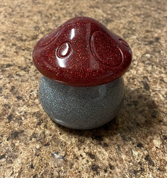 Handmade Glitter Mushroom Trinket Box ~ Jewelry Box ~ Household Decor