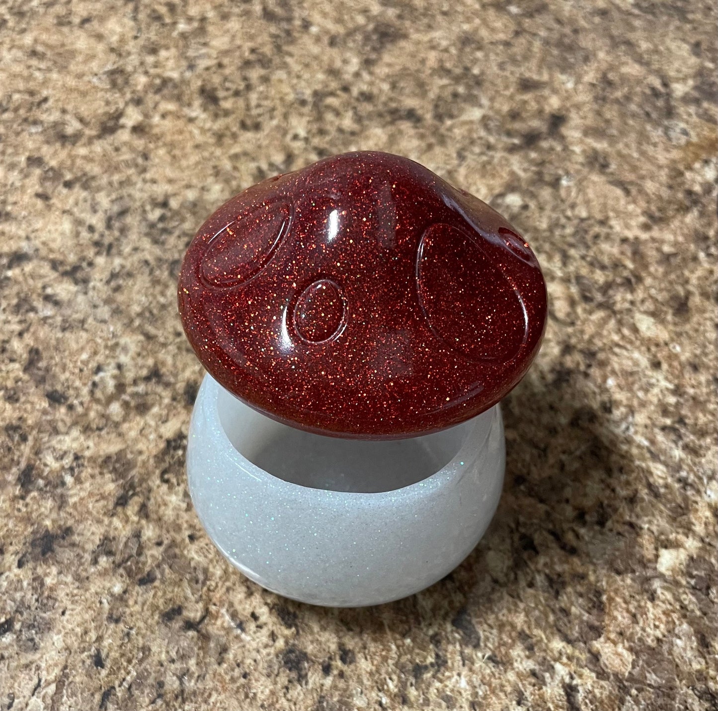Handmade Glitter Mushroom Trinket Box ~ Jewelry Box ~ Household Decor