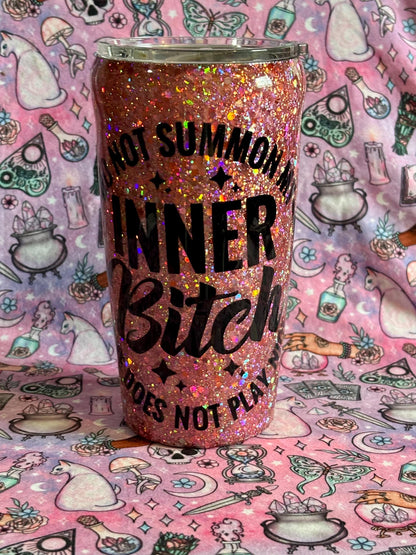 Do Not Summon My Inner Demon~ Glitter Epoxy Tumbler ~ Epoxy Tumbler  ~ 20 oz. Tumbler ~ Custom Tumblers ~ Gifts~ Teacher Gift ~ Bridal Gifts