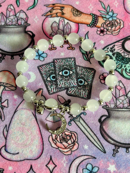 Fashion Beaded Bracelet, Stretch Bracelet, Crystals Bracelet, Charmed Bracelet, Boho Jewelry, Gift for Her