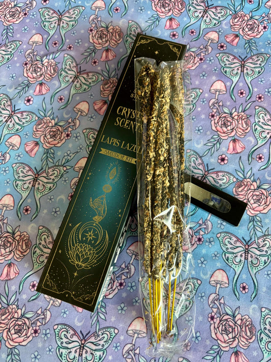 Lapis Lazuli, Housewarming Witchcraft Crystal Smudge Kit, Cleansing Kit For Wiccans, Ritual Supplies, Perfect For Pagans, For Beginners, Kit