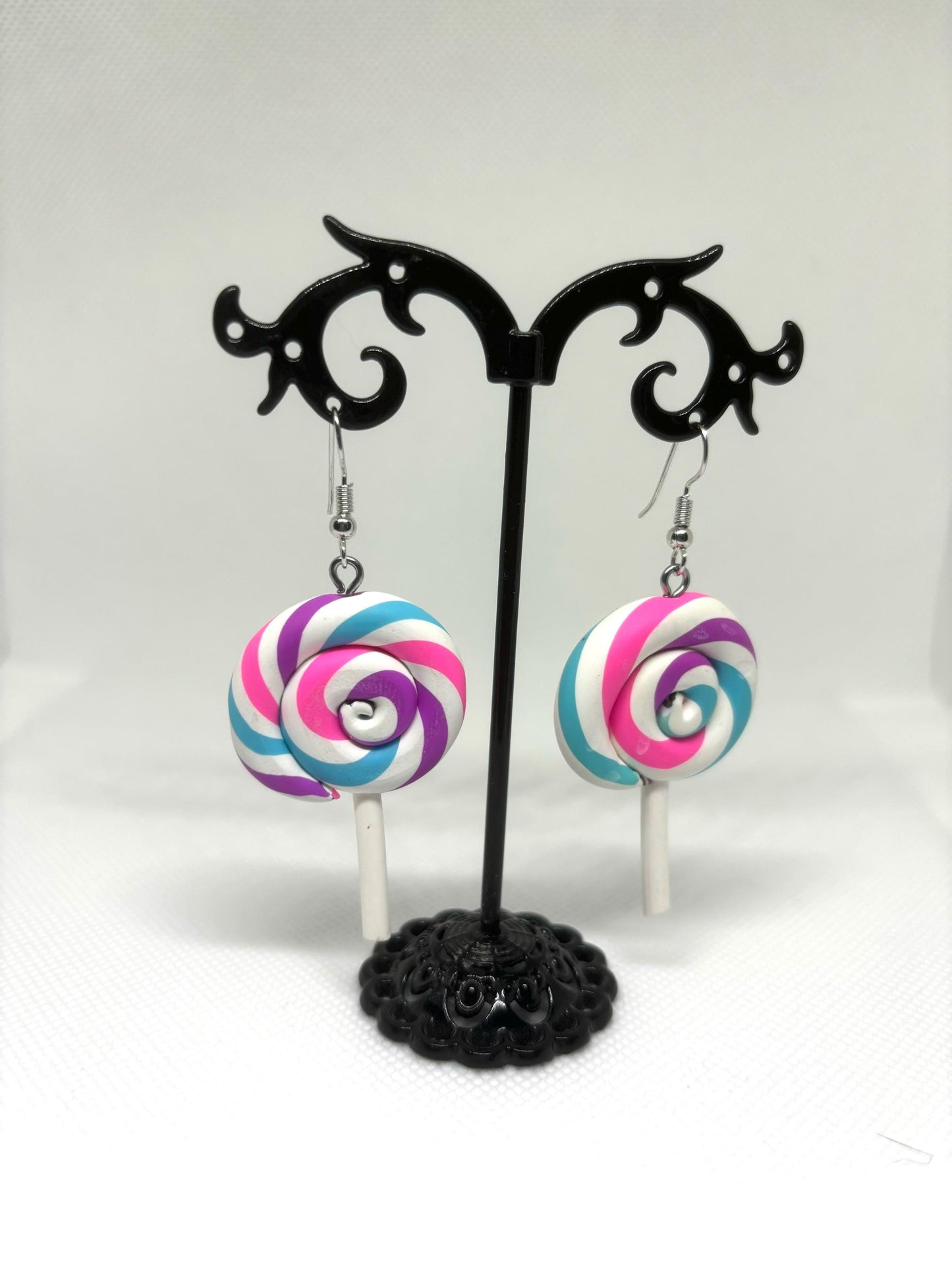 Candy Swirl Earrings * Candy Earrings * Lollipop  Earrings * Tarot Card Earrings * Rainbow Earrings * Dangle Earrings *Rainbow Swirl Earring