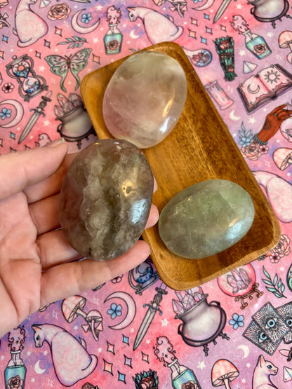 Rainbow Fluorite Palm Stone* Crystals * Witchcraft * Wiccan * Pagan * Altar Decoration * Spiritual Gift * Witch