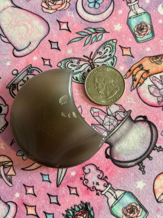 Agate Moon* Crystals * Witchcraft * Wiccan * Pagan * Altar Decoration * Spiritual Gift * Witch