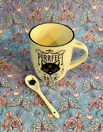 Cute Ceramic Coffee Cup ~ Witches Coffee Cup ~ Witches Coffee Mug ~ Witches Tea Mug ~ Witches Tea Cup ~ Witches Drinkware ~ Puurrrfect Gift