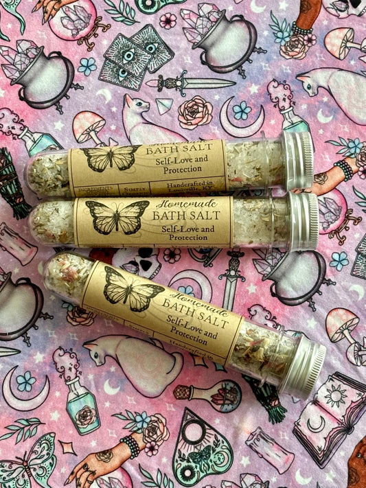 Self Love  And Protection Bath Salts * Love Yourself Balt Salts * Protrct Yourself Bath Salts * Spell Cast Bath Salts * Ritual Salts