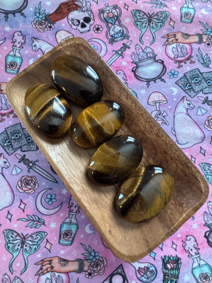 Tigers Eye Palm Stone* Crystals * Witchcraft * Wiccan * Pagan * Altar Decoration * Spiritual Gift * Witch