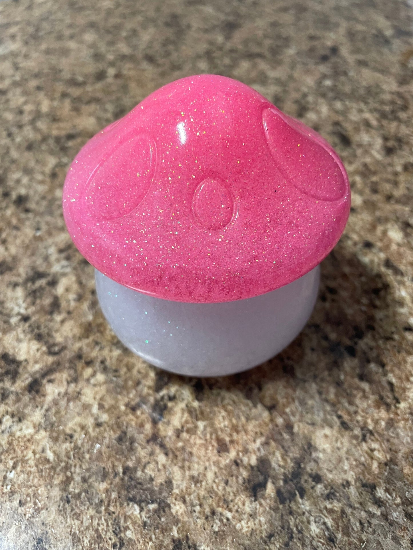 Handmade Glitter Mushroom Trinket Box ~ Jewelry Box ~ Household Decor